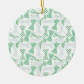 Design BOWTIES Green and Blue Bow Stropdas Keramisch Ornament (Voorkant)