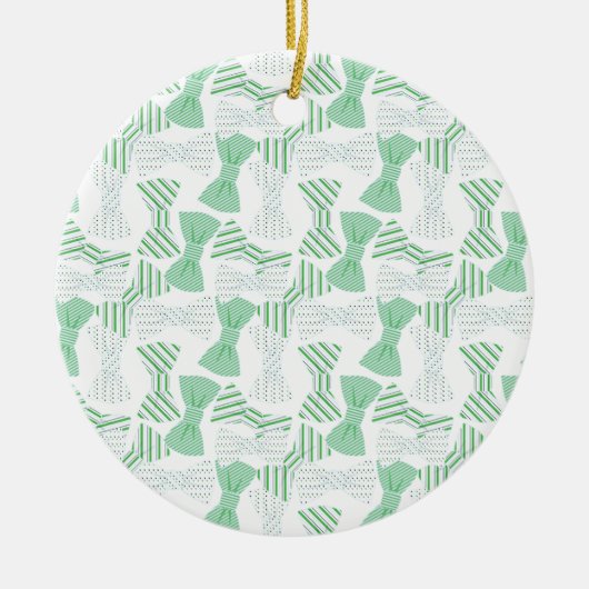 Design BOWTIES Green and Blue Bow Stropdas Keramisch Ornament (Voorkant)