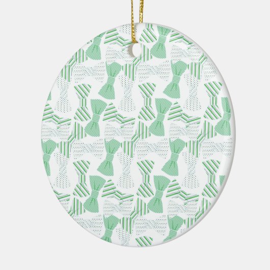 Design BOWTIES Green and Blue Bow Stropdas Keramisch Ornament (Links)