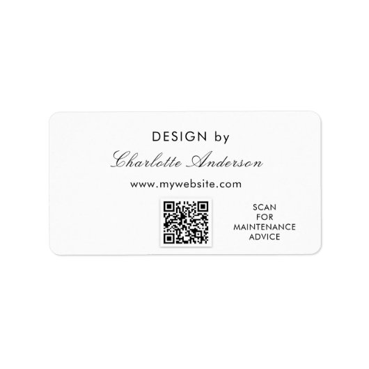 Design by name white business enterprise-label etiket (Voorkant)