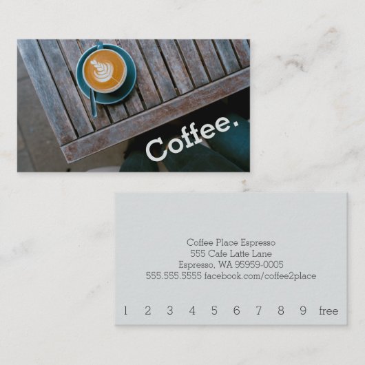 Design Coffee Square Table Simple Loyalty Koffie (Voorkant / Achterkant)