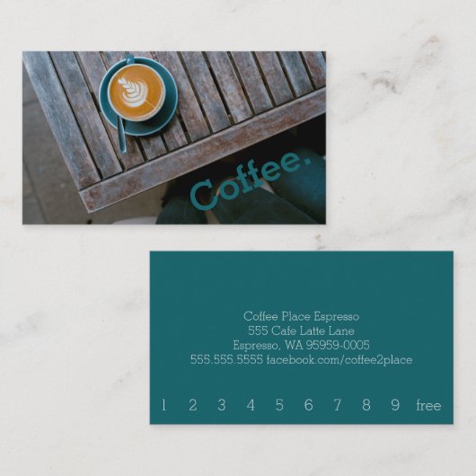 Design Coffee Square Table Simple Loyalty Koffie (Voorkant / Achterkant)