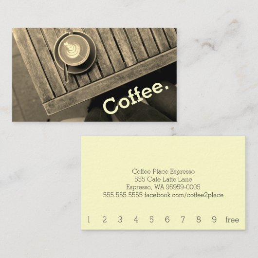 Design Coffee Square Table Simple Loyalty Sepia (Voorkant / Achterkant)