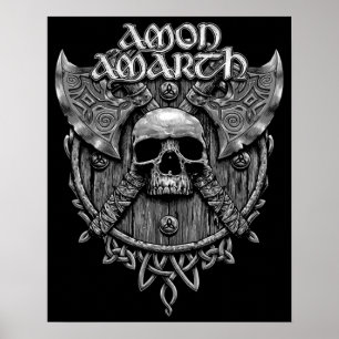Design Cool of Amon Amarth Band Rock Grey Skull Poster
