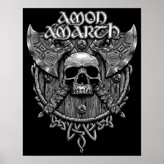 Design Cool of Amon Amarth Band Rock Grey Skull Poster (Voorkant)