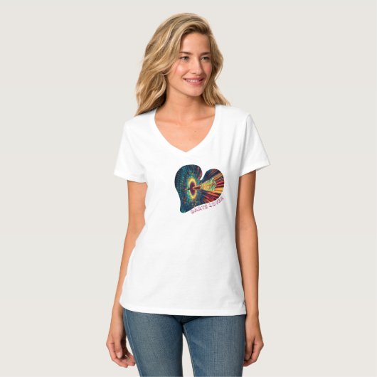 Design Darts Lover neon pop love & nauwkeurigheid T-shirt (Voorkant volledig)