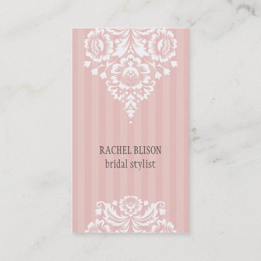  DESIGN eenvoudig bloemwit bord roze grijs Visitekaartje (Achterkant)