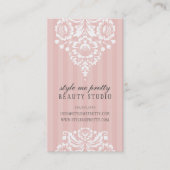 DESIGN eenvoudig bloemwit bord roze grijs Visitekaartje (Voorkant)