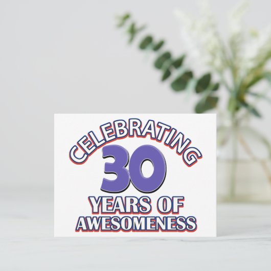 design en geschenken van dertig jaar oud briefkaart (Staand voorkant)