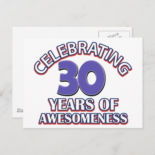 design en geschenken van dertig jaar oud briefkaart (Voorkant / Achterkant)