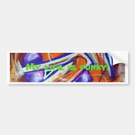 design en slogans met een funky world graffiti bumpersticker (Voorkant)