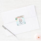 Design Ewn Beach Coastal Nautical Favor Cadeft Vierkante Sticker (Envelop)