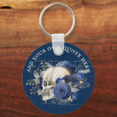 Design Ewn Gothic Skull Blue Rozen Gothic Death Sleutelhanger (Voorkant)
