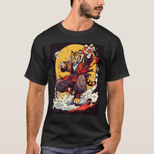 Design Featuring a Majestic Tiger in the World of  T-shirt (Voorkant)