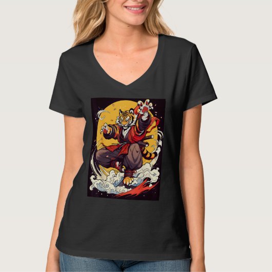 Design Featuring a Majestic Tiger in the World of  T-shirt (Voorkant)