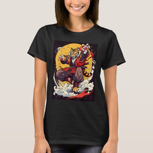 Design Featuring a Majestic Tiger in the World of  T-shirt (Voorkant)