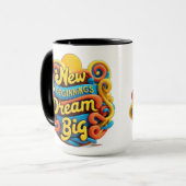 Design featuring an inspiring message for a fruiti mok (Voorkant links)