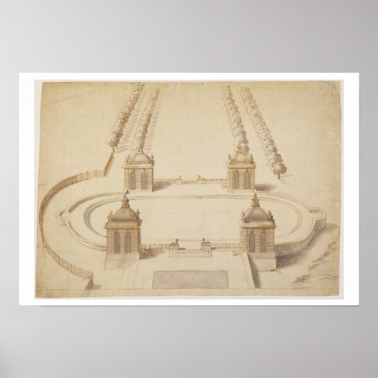 Design for a Bowling Green, Hampton Court, c.1689- Poster (Voorkant)