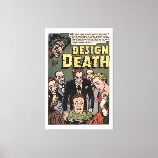 Design for Death Horror Comics Panel Canvas Afdruk (Voorkant)