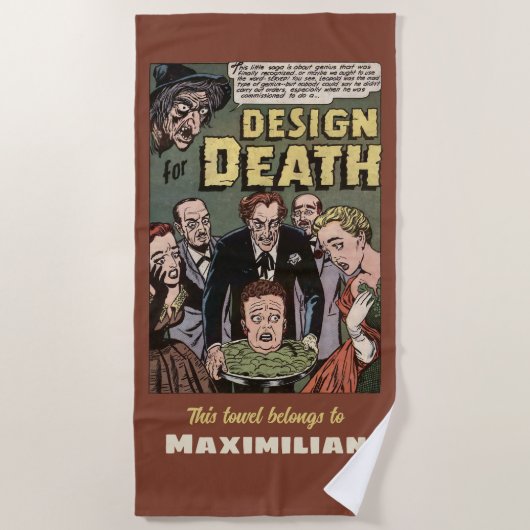 Design for Death Horror Comics Panel Strandlaken (Voorkant)