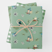  Design, Gingham Check en Pine Branch Inpakpapier Vel (In situ)