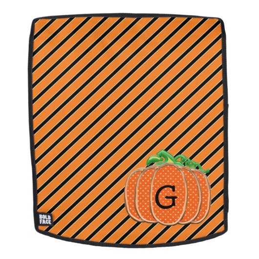 Design Halloween Monogram Pumpkin-rugzak Rugtassen (Verwijderbaar gezicht)