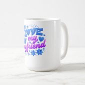 Design - Ik hou van mijn vriend Koffiemok (Voorkant rechts)