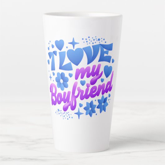 Design - Ik hou van mijn vriend Latte Mok (Voorkant)