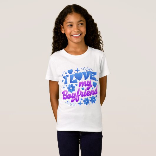 Design-ik hou van mijn vriend t-shirt (Voorkant volledig)
