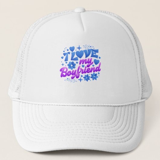 Design-ik hou van mijn vriend trucker pet (Voorkant)
