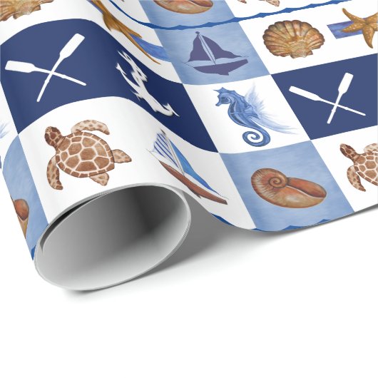 Design in de Noordzee Cadeaupapier (Rol Hoek)