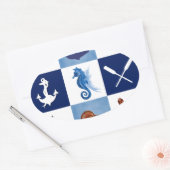 Design in de Noordzee Ovale Sticker (Envelop)