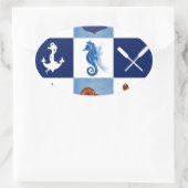 Design in de Noordzee Ovale Sticker (Tas)