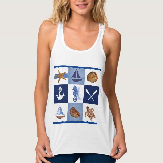 Design in de Noordzee Tanktop (Voorkant)