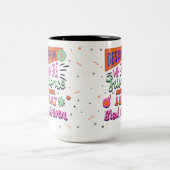 Design is waar wetenschap en kunst elkaar opbreken tweekleurige koffiemok (Center)