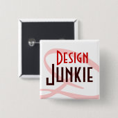 Design Junkie Vierkante Button 5,1 Cm (Voorkant /achterkant)