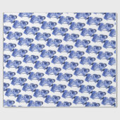 Design met de blauwe Verloving Ring-Tegel van Delf Cadeaupapier (Vlak)