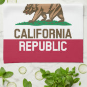 DESIGN met de vlag van de REPUBLIEK KLIFORNIË Theedoek (Gevouwen)