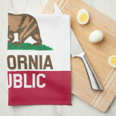 DESIGN met de vlag van de REPUBLIEK KLIFORNIË Theedoek (Quarter Fold)