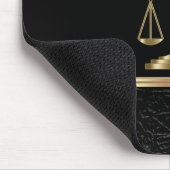 Design met de zwarte leder en zwarte leder muismat (Hoek)