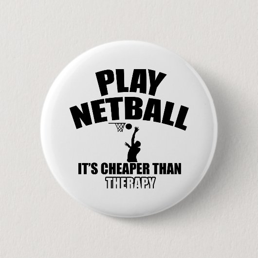 Design met een netball-speler ronde button 5,7 cm (Voorkant)