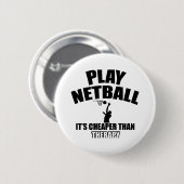 Design met een netball-speler ronde button 5,7 cm (Voorkant /achterkant)