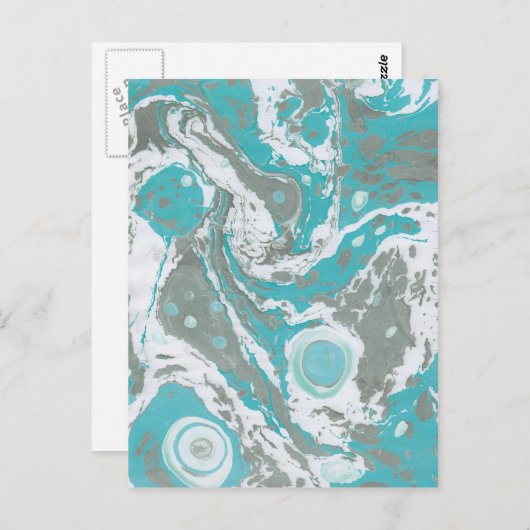 Design met gemarmerd papier briefkaart (Voorkant / Achterkant)