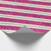 Design met glitterroze en goudlijnverpakking cadeaupapier (Hoek)