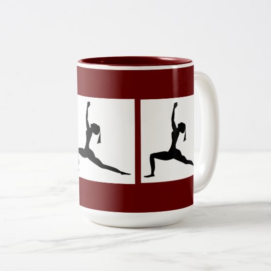 Design met maroon Fun - Combo Coffee-Mok/Cup (15 O Tweekleurige Koffiemok (Voorkant rechts)