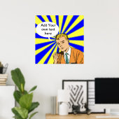  design met retro-strip Groot poster (Thuiskantoor)