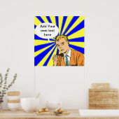  design met retro-strip Groot poster (Keuken)