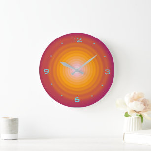 Design met verbrande oranje swirl> Keukenwandklokk Grote Klok