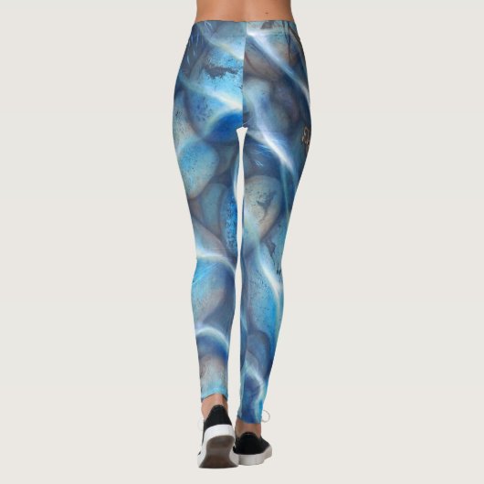 Design mit blauem transparentem Wasser Leggings (Achterkant)