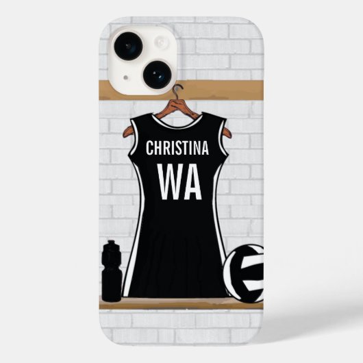 design netball zwart-wit Case-Mate iPhone case (Achterkant)